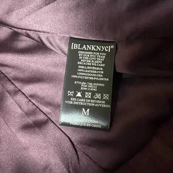 BLANK NYC Burgundy Suede Leather Moto Jacket Offset Zipper  SZ M 90s Grunge Y2K - Picture 8 of 12